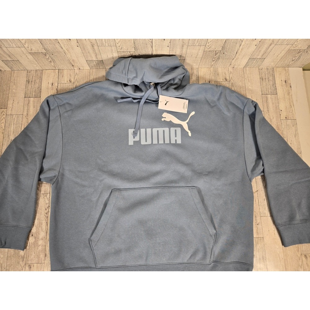 Puma Essentials 2 Color Logo Hoodie Cool Blue Fleece Pullover 690910 34 XXL - Picture 9 of 14